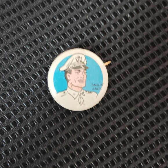 Rare Vintage Smilin' Jack Pep Pinback Button Pin Kellogg's Cereal Tin Lithograph - Picture 2 of 4